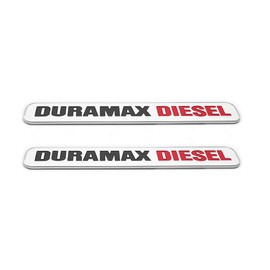2X 6.6l Duramax Die-sel Allison Emblem Fender Door Hood Tailgate Decal Badge Nameplate Letter Replacement for Badges Silverado 2500 3500 HD (Chrome Black Red)