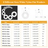 Sutemribor 640-Piece 8-Size White Nylon Washers Assortment Kit - Metric