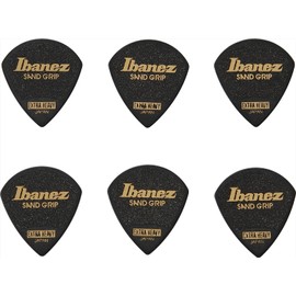 Ibanez PPA18XSGBK Grip Wizard Series Sand Grip Pick [EXTRA HEAVY] Anti-Slip Material 6 Pack Black