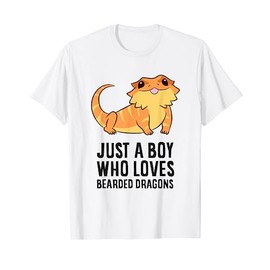 Just a Boy Who Loves Bearded Dragons Lizard Reptile T-Shirt