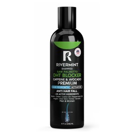 Rivermint Premium Hair Strengthening Shampoo Castor Oil, Biotin, Avocado Oil, Caffeine, Saw Palmetto, Onion, and Redensyl Hair Regrowth & Thickening Support Sulfate-Free, Paraben-Free, for Men & Women