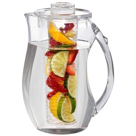 Jarra de infusor de agua – Jarra de agua con infusor de frutas por Home Essentials – Jarra acrílica irrompible – Diseño elegante y duradero – Ideal para té helado, agua con infusión de frutas y jugo (94 onzas)