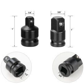 OUMUIK Socket Adapter Included 3/8 to 1/2, 1/4 to 3/8, 3/8 to 1/4, 1/2 to 3/8 Inch Impact Wrench Adapter, Angle Adapter Socket Wrench Adapter