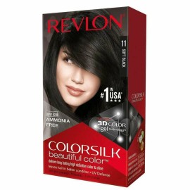 Revlon 3 Pack, Colorsilk Beautiful Color Permanent Hair Color, 011 Soft Black