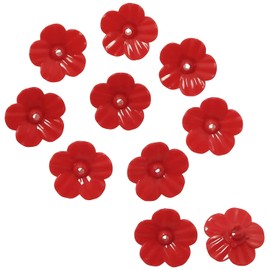 E-outstanding 10 Pcs Hummingbird Feeders Flowers, Feeding Ports Bird Feeder Replacement Parts for Hummingbird Feeder Hanging Feeder, Red