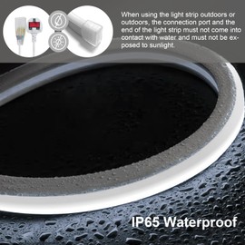 KSIBNW Neon Outdoor LED Strip Light Waterproof IP65,6.5ft/2m 220v-240v LED Light Strip,Flexible Cuttable Neon Rope Light Neon Strip Light for Kitchen Bedroom Garden,Outdoor Indoor Decor,Cool White