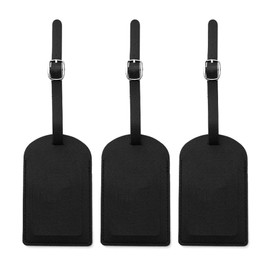 3 Pack Luggage Tags, PU Leather Baggage Tags for Suitcases, Valise Labels with Name ID Card, Noticeable, Durable, Travel Accessories(Size:3)