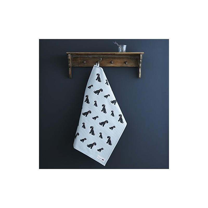 Sweet William Black Schnauzer Tea Towel