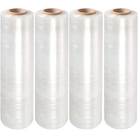 Yens 4 Rolls Clear Stretch Film Plastic Pallet Wrap 18" Wide, 80 Gauge. (1500FT)