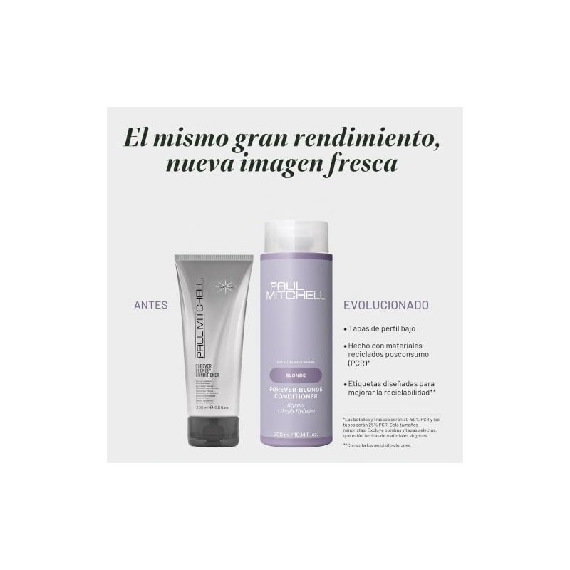 Paul Mitchell Forever Blonde Acondicionador, Repara Hidrata Profundamente, Ideal Para