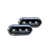 LED Side Indicator Clear Black Oval Left and Right Set