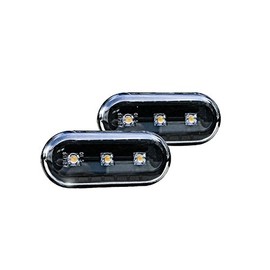 LED Side Indicator Clear Black Oval Left and Right Set Registration Free