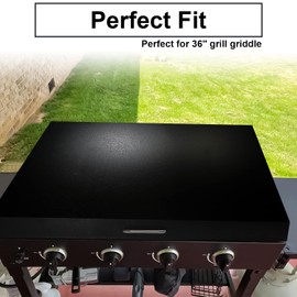 FEBTECH - Griddle Cover -Fits 5004 Blackstone Griddle 36 Inch-Flat Top Grill Cover With Steel Handles & Hanging Brackets-Griddle Lid Perfect for Front and Rear Grease Griddle Tops-With 2 Handles