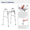 Drive Medical 2-Button Standard Foldable Walker for Seniors & Adults