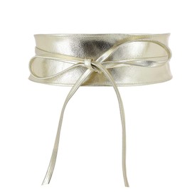 FASHIONGEN - Woman Italian leather Obi belt, CASSIANE - Golden, L-XL