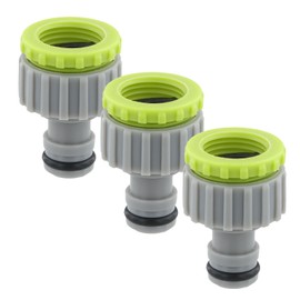 Anseom 3 Piece Tap Connector, 1/2 Inch 3/4 Inch 2-in-1 Hose Adapter Tap Plastic Hose Connector Set for Garden Watering, Garden Tap Connector, Thread Connector, Tap Adapter