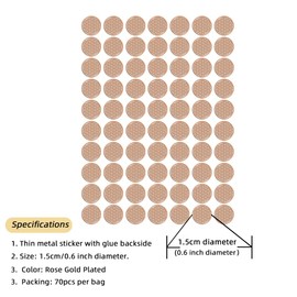 70pcs / Bag Flower of Life Gold Plated Thin Metal Sticker for Stone Crystal, Adhesive Pyramid Sacred Geometry Metal Energy Decor Sticker, Meditation Decor (15mm Diameter, Rose Gold)