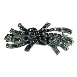 Bella Deal Bella Barrette Hairclip Med Size Rhodium Color $1.99 12-86750-3 Gray Black