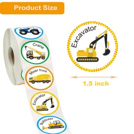 Hohamn 1.5 Inch Trucks Stickers for Kids, 500 Pcs Cool Trucks Stickers for Toddler Boy Birthday Party Favor