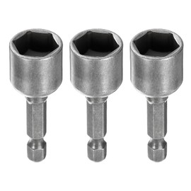 HARFINGTON 3pcs Hex Nut Driver Drills Bit 1/2" 6-Point Socket 1/4" Hex Shank 1.9" (48mm) Long Magnetic Nut Setter CR-V Steel Quick-Change Nut for Power Drills Impact Drivers