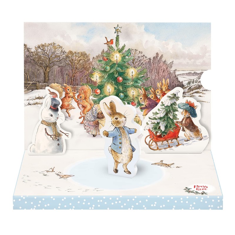 Peter Rabbit Music Box Christmas Card Novelty Dancing Musical Pop