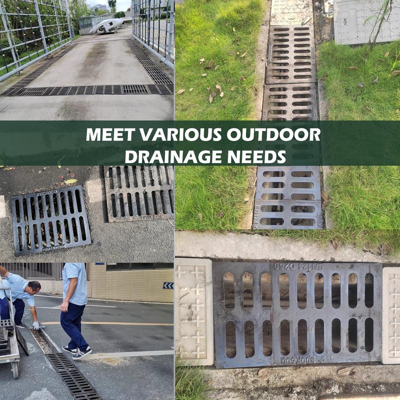 Cast Iron Drain Grate, 12 * 20in Heavy Duty Outdoor