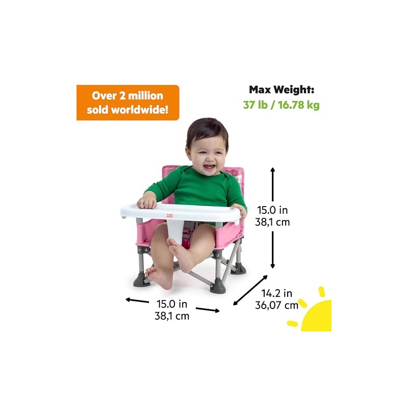 Bright Starts Pop 'N Sit Portable Booster, Indoor/Outdoor Use, Floor