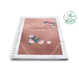 familiawedding Rose Gold Guest Book for Wedding in DIN A4 A Romantic Wedding Guest Book with Playful Questions to Fill in and Smile