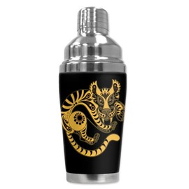 Mugzie brand 20 Ounce Cocktail Shaker with Insulated Wetsuit Cover - Oriental Tiger