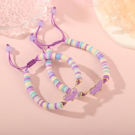 SKIRIFLA First Day of School Bracelet Mommy and Me,Back to School Gifts for Students,First Day of Preschool Bracelet Mom and Daughter,Matching Butterfly Bracelets Back to School Pre K Stuff (Purple)