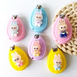 Nail Clipper Set, Manicure & Pedicure Tools with Character Designs (Sanrio, etc.) R52 Free Size/Light Rose Red Fabric Nail Clipper 120ea