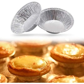 Wyjuan 50 Pcs Small Pie Tins, Round Tart Pie Foil Pans Disposable Aluminum Foil, Aluminum Pie Pans for Baking Pot Pies, Tarts, Shell, Quiche Pans