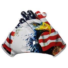 Exotic Sports Youth Football Gloves with American Flag American Reciever Football Gloves for Adult Men Women and Boys with Super Sticky Silicone Grip Palms Ultimate Performance Booster (Youth Medium)