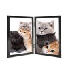 DECANIT 3.5x5 Picture Frame Double Hinged Black Metal Thin Edge