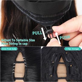 V Part Wig Human Hair Body Wave Glueless No Leave Out Upgrade 18 Inch U Part Wigs Human Hair Clip In Half Wigs 100% Real Human Hair Elastic Drawstring For Women 180% Density #1B/30