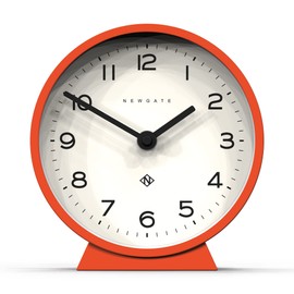NEWGATE® M Mantel Silent Sweep Mantel Clock - 'No Tick' - A Mantelpiece Clock - Small Clock - Clocks For Living Room - Office Clock - Desk Clock - Mantel Clocks - Minimalist Dial - (Pumpkin Orange)