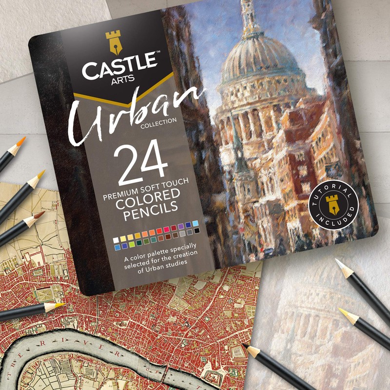Castle Arts Coloured Pencils Set, Pack of 24