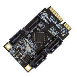 xiwai Mini PCI Express PCI-E to SATA 3.0 Extension Card, 4-Ports Adapter Converter 6Gbps Hard Drive for SSD