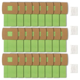24 Pack PKBB12DW Vacuum Bags Fit for Oreck Canister Bags, Compatible with PKBB12DW AK1BB8A BB180 BB280 BB850 BB870 BB880 BB900 BB1000 MV160CC1600 with 6 Motor Filter