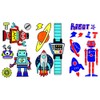 Children's Party Colour Robot Temporary Tattoos