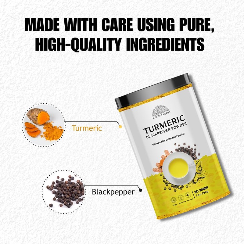 Turmeric Curcumin Powder with Black Pepper - Turmeric Latte Mix