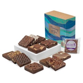 Fairytale Brownies Thinking of You Dozen Individually Wrapped Gourmet Chocolate Food Gift Basket for Sympathy Good Luck or All-Occasion - 3 Inch Square Full-Size Brownies - 12 Pieces - Item CT112