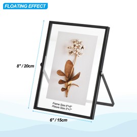 sourcing map Home Picture Frames, 6x8inch Classic Collection Simple Designed Photo Frame with High Definition Glass for Wall Mount and Table Top Display, Black