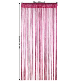Trimming Shop Glitter String Curtains Fly Screen Room Divider Fringe Panel Spaghetti Tassel Curtain For Doorway, Windows, Doors, Home Décor, Event Decoration, 200cm x 90cm, Hot Pink