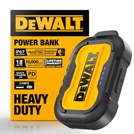 DEWALT Cargador portátil, Power Bank, batería de 10.000 mAh con Puerto USB-C para iPhone 15/15 Plus/15 Pro/15 Pro MAX, iPhone 14/13, Samsung Galaxy.