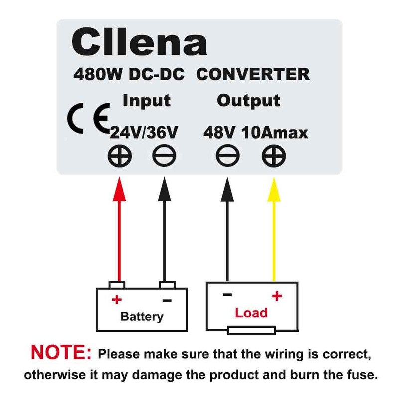 Cllena DC/DC 24V 36V to 48V Boost Converter 10A 480W