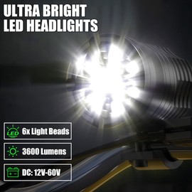 PAKRYS - Luces de conducción de motocicleta de 12 a 60 V, 40 W, 3600 lm, luces LED antiniebla para ATV, UTV, bicicleta, coche, camión, barco, carretilla elevadora, focos LED impermeables con 6