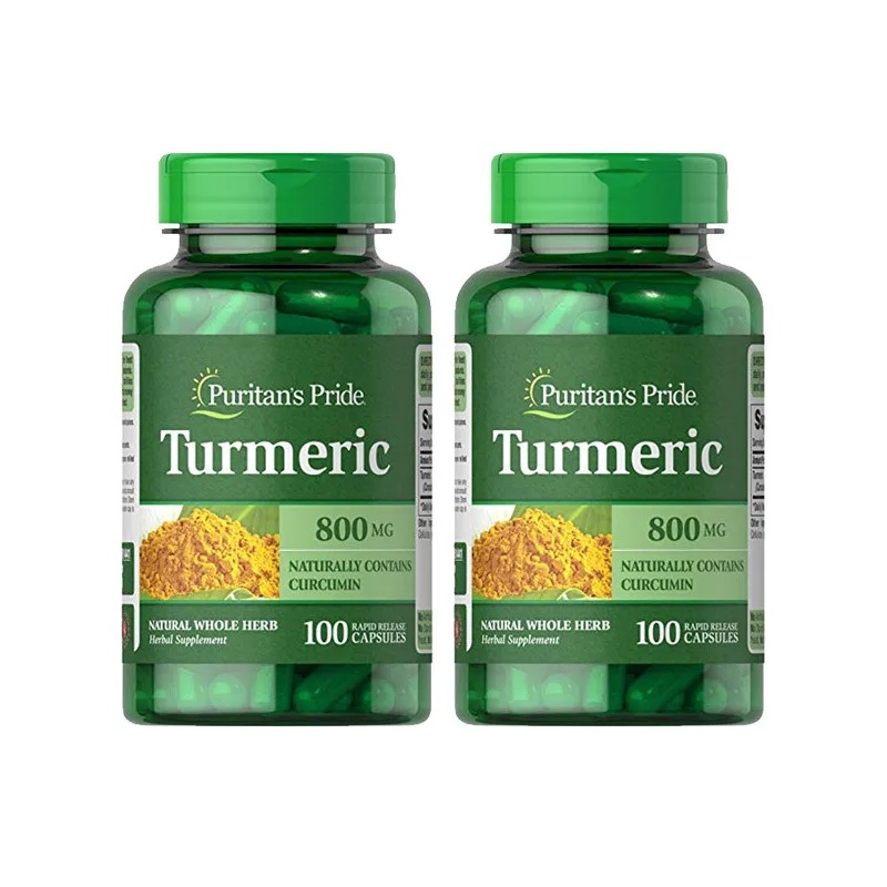 Puritan's Pride Turmeric 800mg Antioxidant Naturally Contains Curcumin 2X100CAPS or