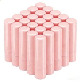 Paquete de 30 tubos vacíos de bálsamo labial, color rosa, 4,5 ml (0,15 oz), envases de lápiz labial rellenables con tapas de cierre hermético, sin BPA