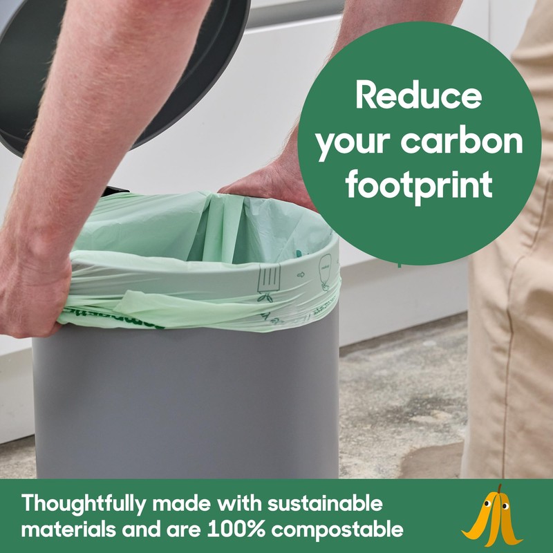 Compostic Home Compostable Trash Bags, 2.99 Gallon Small Kitchen Rubbish